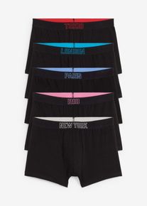Boxershorts (5-pack) tajta - svart - storlek 10 (4XL) - bonprix