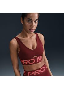 Brassière de sport rembourrée à maintien normal Nike Pro Indy Plunge pour femme - Rouge