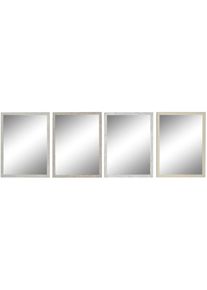 Dkd Home Decor - Miroir mural 56 x 2 x 76 cm Verre Gris Beige Blanc polystyrène (4 Unités)