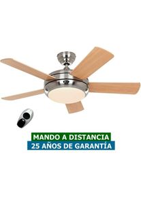 Ventilateur de plafond avec lumière CasaFan 9510560 titanium 105cm hêtre ou pin/chrome satiné