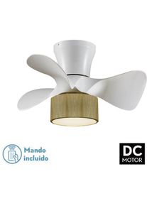 Fijalo - Ventilateur de Plafond 3 Pales / Lampe Métal / Abs Blanc