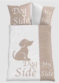 Parure de lit réversible motif chien - beige - taille 135x200 cm avec coton - bonprix