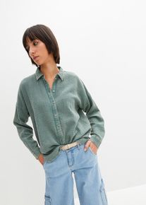 Vid bluse i used look, grønn, størrelse 38, bonprix