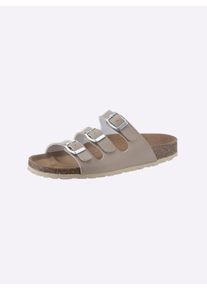Bio Time Dames Slipper in slanke breedte F in taupe ,maat 36, Witt, 100% Imitatieleer