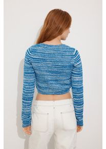 Envii Dames Gebreid vest 'Jackfruit' blauw / wit XS
