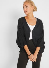 Gilet en maille fine 100% coton - noir - taille 58/60 (3XL) - 100% coton - bonprix