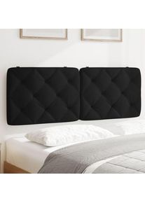 Avimac Coussin de tête de lit noir 120 cm velours