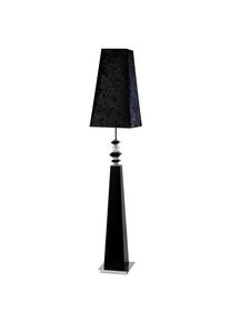 Inspired Galata Lampadaire E27, abat-jour en daim noir/cristal, non compatible LED/CFL