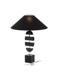 Lampe de Table sans écran 14x10x55 Granit noir/Métal argenté