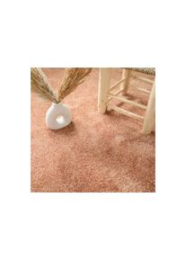 Moquette douce poils longs - Touch - Rose corail - Rouleau de 4m x 5m