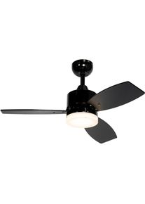 Qazqa - toledo - led Dimmable Ventilateur de plafond variateur inclus - 1 lumière - ø 91.3 cm - Noir - Moderne - éclairage intérieur - Salon i