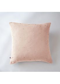 Taie d'oreiller gaze de coton brodée fil or 60 x 60 cm Gaia Chic Rose