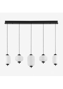 Plafonnier led en fer et verre avec 5 points lumineux Necsar Sklum Noir