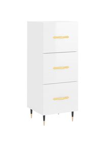 Buffet Blanc brillant 34,5x34x90 cm Bois d'ingénierie vidaXL Blanc brillant