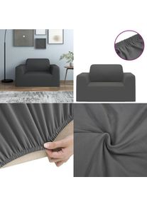 vidaXL Housse extensible de canapé Anthracite Jersey de polyester - housse de canapé - housses de canapé - Home & Living - Anthracite