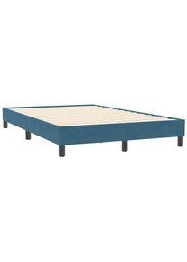 Cadre de lit sans matelas bleu foncé 120x210 cm velours vidaXL