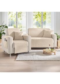 unisex Woonserie in beige ,maat 50x200 cm - Fauteuil- of bankbeschermer, WITT, 100% Polyester
