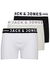 Jack & Jones JACK & JONES, Mænd, Boksershorts 'Sense', Grå-meleret / Sort / Hvid, Størrelse S