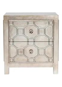 KARE-Design Nachtkästchen , Silberfarben , Metall , 2 Schubladen , 59x65x38 cm , Schlafzimmer, Nachtkästchen
