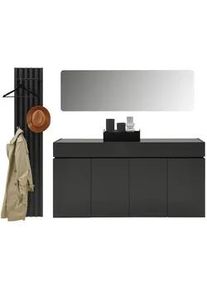 Voleo Garderobe , Graphitfarben , Holzwerkstoff , 3-teilig , 225x199x40 cm , Garderobe, Garderoben-Sets & Garderoben-Serien