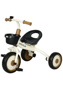 AIYAPLAY Kids Trike, Tricycle, with Adjustable Seat, Basket, Bell, for Ages 2-5 Years - White | Aosom Ireland