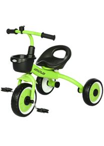 AIYAPLAY Children's Trike, Adjustable Seat Tricycle with Basket and Bell, Suitable for Ages 2-5 Years, Green | Aosom Ireland