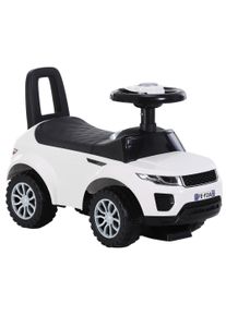 HOMCOM 3-in-1 Ride On Car for Toddlers, Foot to Floor Slider with Horn, Steering Wheel and Under Seat Storage, White | Aosom Ireland
