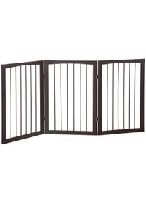 PawHut Folding 3 Panel Pet Gate Wooden Foldable Dog Fence Indoor Free Standing Safety Gate Portable Separation Pet Barrier Guard | Aosom Ireland