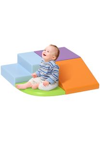 HOMCOM 4-piece Soft Play Set, Climb and Crawl Foam, Toddler Stairs and Ramp, Multicolour | Aosom Ireland