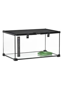 PawHut 50 x 30 x 25 cm Reptile Glass Terrarium, Reptile Breeding Tank, Climbing pet Glass Containers, with Strip Patch Thermometer | Aosom Ireland
