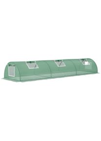 Outsunny PE Mini Greenhouse, 3m Portable Tunnel Green House with 5 Mesh Windows, Green Grow House Steel Frame for Indoor and Outdoor, Green | Aosom Ireland