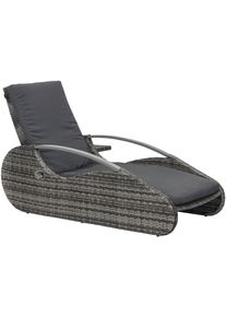 Garden Pleasure Gartenliege »Alassio«, Stahl/Kunststoffgeflecht, Verstellbar, Inkl. Auflage grau , Gestell aus hochwertigem Stahl mit modernem...