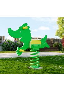 Weka Federwippe »Tabaluga Federdrachen«, Sitzhöhe: 53 Cm grün, Verstärkte Kunststoffhaltegriffe, Fußstütze mit Anti-Rutsch-Profil