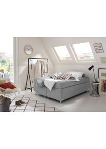 Westfalia Schlafkomfort Boxspringbett »Holland« ohne Kopfteil in grau, Größe Liegefläche B/L: 140 cm x 200 cm