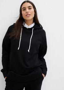 Hoodie met capuchon - zwart - maat 36/38 (S) - met katoen - bonprix