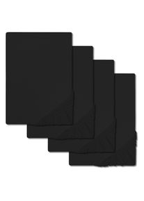 4 db-os szettCloudComfort Basic lepedő sztreccs fekete 180 x 190 - 200 x 200 cm (4 db)