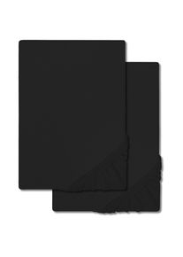 Dupla csomag CloudComfort Basic lepedő sztreccs fekete 90 x 190 - 100 x 200 cm (2 darab)