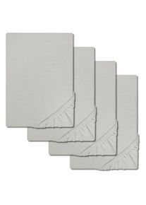 Sada 4 prestieradiel CloudComfort Basic jersey stretch silver grey 180 x 190 - 200 x 200 cm (4 kusy)