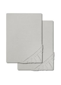 Pachet dublu CloudComfort Basic lenjerie de pat jersey stretch gri argintiu 180 x 190 - 200 x 200 cm (2 bucăți)