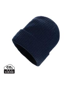 Objet publicitaire : Bonnet avec revers AWARE Polylana Pryor | bleu marine | Personnalisable avec votre logo