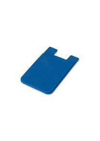 Objet publicitaire SHELLEY. Porte-cartes en silicone pour smartphone | Bleu royal | Personnalisable avec votre logo