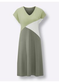 feel good Dames Zomerjurk in lindegroen/kaki ,maat 36/38, Witt, 95% Viscose, 5% Elastan