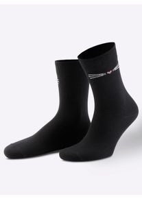 wäschepur Dames Damessokken in zwart gedessineerd ,maat 35-38, Witt, 80% Katoen, 18% Polyamide, 2% Elastan