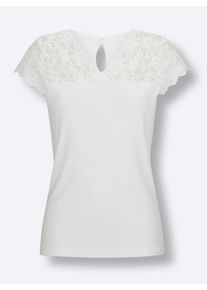 wäschepur Dames Blazershirt in wit ,maat 38, Witt, 50% Katoen, 50% Modal