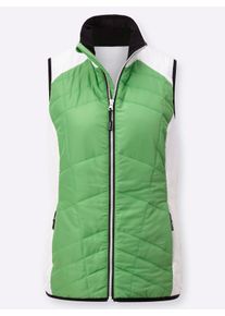 Dames Bodywarmer van microgaren in appelgroen/ecru ,maat 38, WITT, 100% Polyester. Wattering: 100% Polyester
