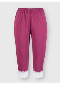 wäschepur Dames Capri-legging in malve ,maat 36/38, Witt, 50% Katoen, 50% Modal