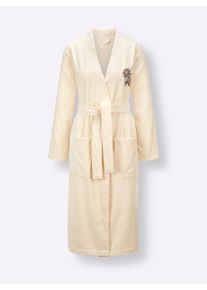 feel good Dames Badjas in champagne ,maat 36/38, Witt, 100% Katoen