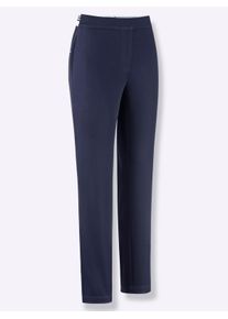 Damen 7/8-Hose mit vorverlegter Seitennaht in marine ,Größe 36, WITT, 97% Baumwolle, 3% Elasthan