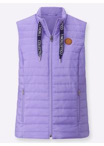 Damen Steppweste mit Lettering-Detail in lavendel ,Größe 44, WITT, 100% Polyester. Wattierung: 100% Polyester