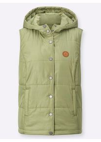 Damen Steppweste mit Kapuze in schilf ,Größe 36, WITT, 100% Polyester. Wattierung: 100% Polyester